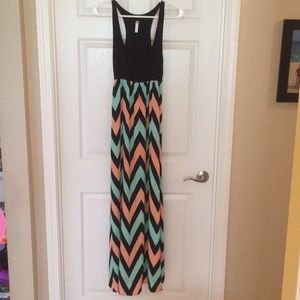 Coral/mint chevron Maxi